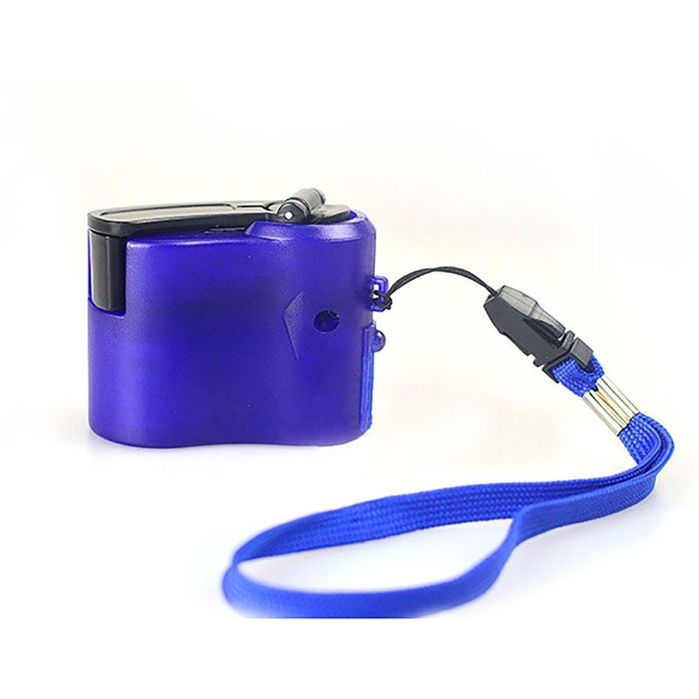 Hand-Winding Emergency Charger Usb Hand Crank Manual Dynamo Voor MP3 MP4 Mobiele Usb Pda Mobiele Telefoon Power Bank emergency Opladen: Blauw