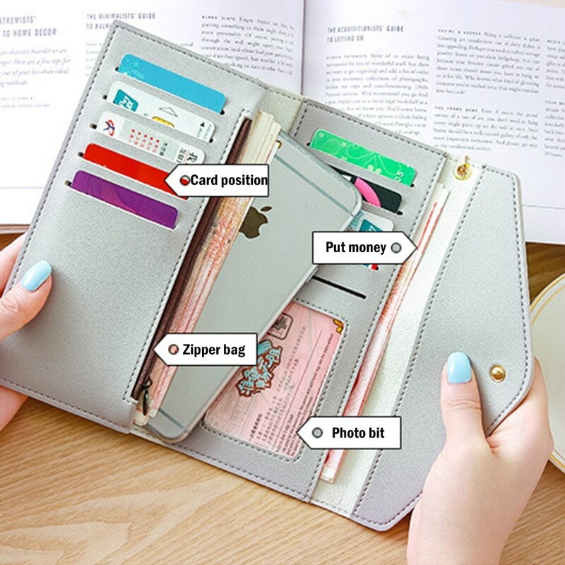 Women Long Wallet With Tassel Leather Cluths Multi-function Ladies' Card Holder Female Coin Purse Wallet