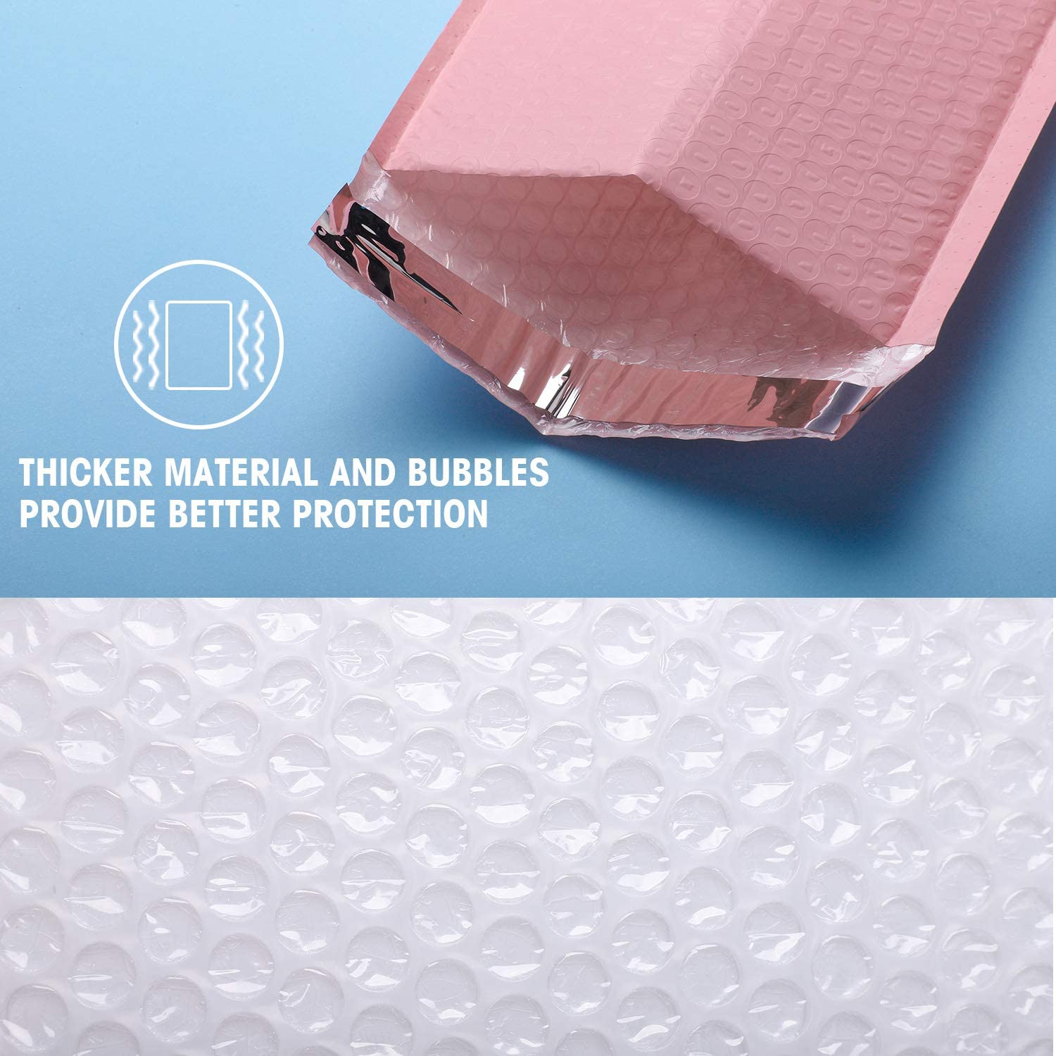 50Pcs Pink Poly Bubble Mailers Padded Envelopes Bulk Bubble Lined Wrap Polymailer Bags for Packaging Maile Self Seal