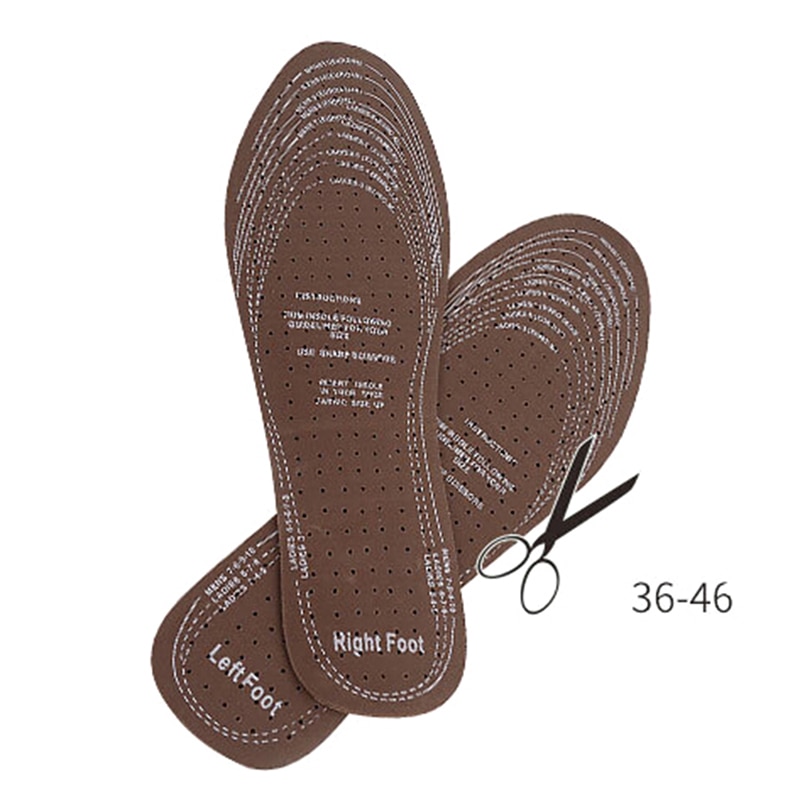 1 par pu lær kvinner menn komfortable innleggssåler pustende innleggssåler setter flat bue deodorant pad