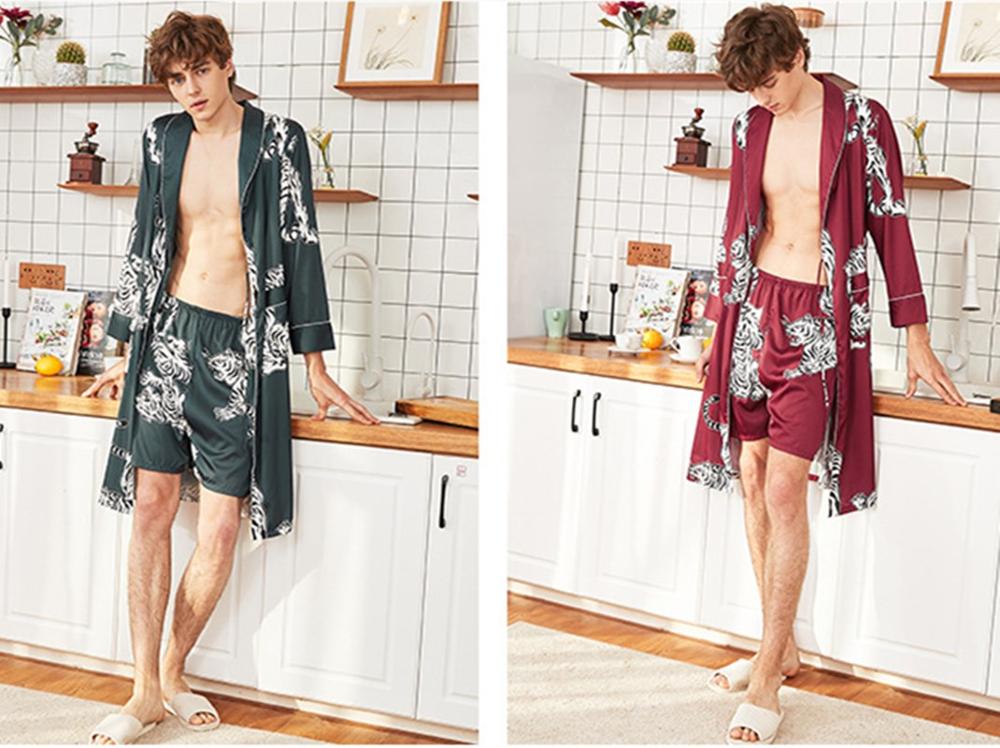 Herrepyjamas silke sateng pyjamas topp #39 herre pyjamas nattøy grønn vin rød hjemme nattøy