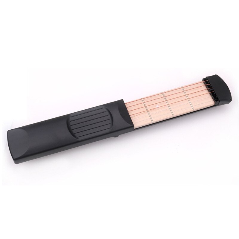 Guitarra de bolsillo de 4 cuerdas, entrenador de dedos de 4 trastes, accesorios de guitarra eléctrica, herramienta de práctica de guitarra, entrenador de acordes, Gadget: black