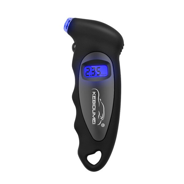 Digital dæktrykmåler meter cykel cykeldæk diagnostisk værktøj 0-150 psi baggrundslys lcd lufttryk: Sort
