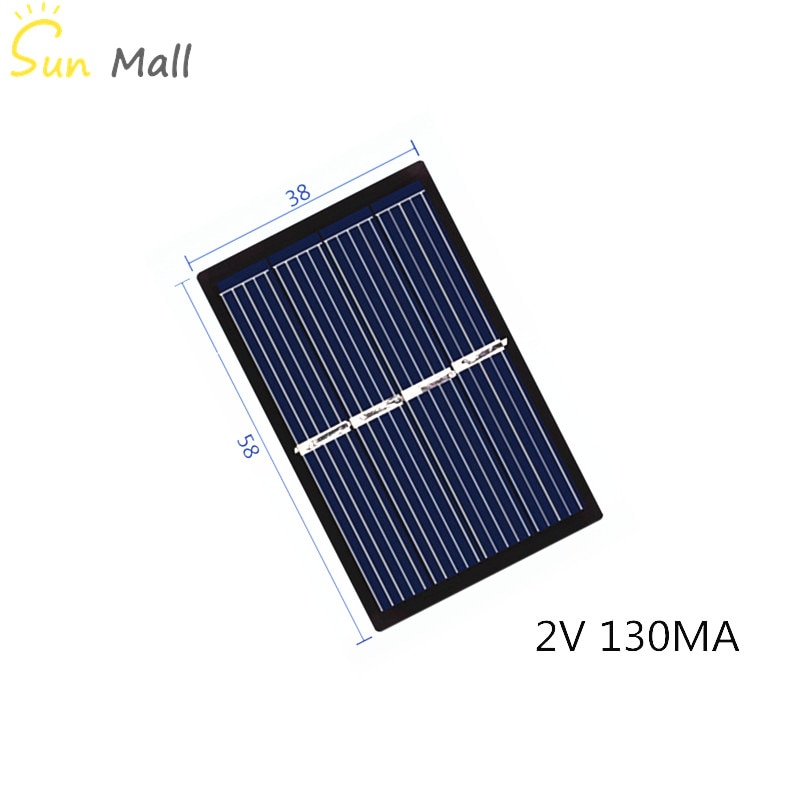 Mini Poly Zonnepaneel 2 V 130MA voor Mini zonnepaneel opladen en genereren elektriciteit 58*38 MM
