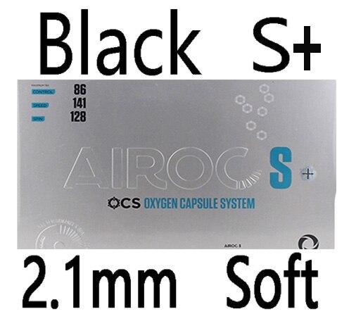 Stiga AIROC-M + AIROC-S + Tennis Da Tavolo di Gomma BLU SPUGNA Ping Pong Brufoli Con Spugna Tenis De Mesa: BLACK 2.1mm soft S