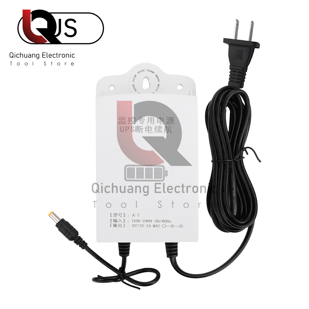 12v ups avbrottsfri strömförsörjning multifunktionell mini ups batteri backup säkerhet standby strömförsörjning för wifi ip kamera: Svart