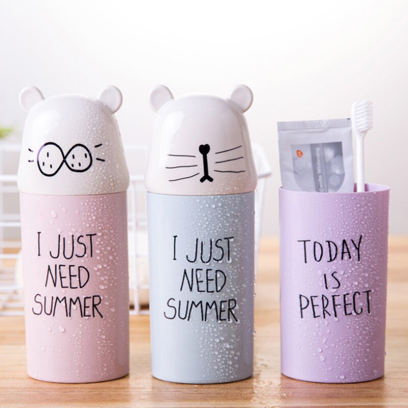 Cartoon Cute Toothbrush Case Toothpaste Towel Wash Cup Tooth Brush For Traveling