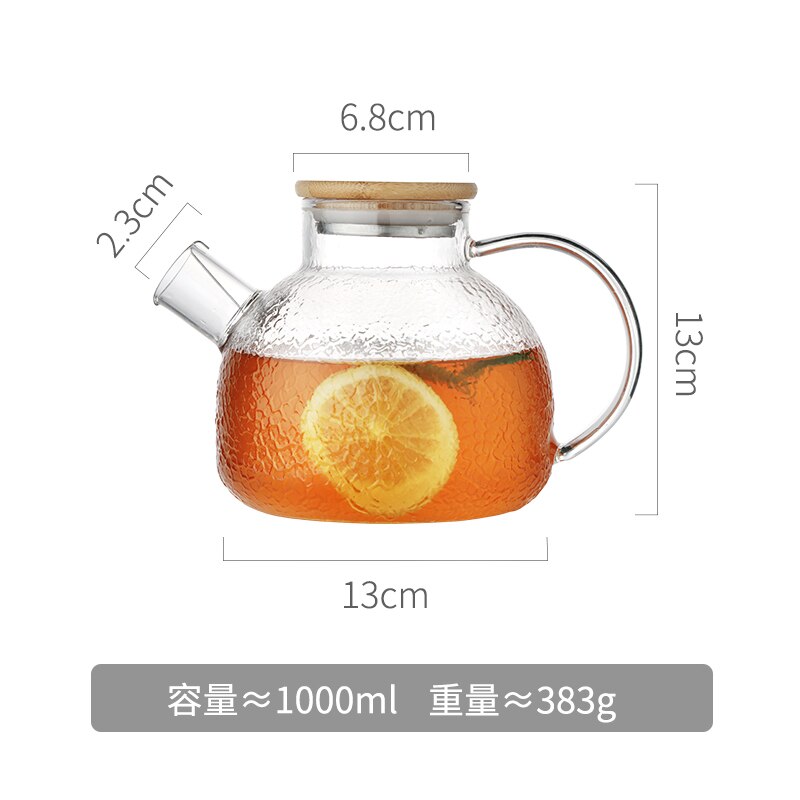 Oneisall water pitcher Glass Water Pot 1500Ml Heat Resistant Water Jug and glass set Square Kettle Boiling For Tea Home chaleira: New product 1000ml