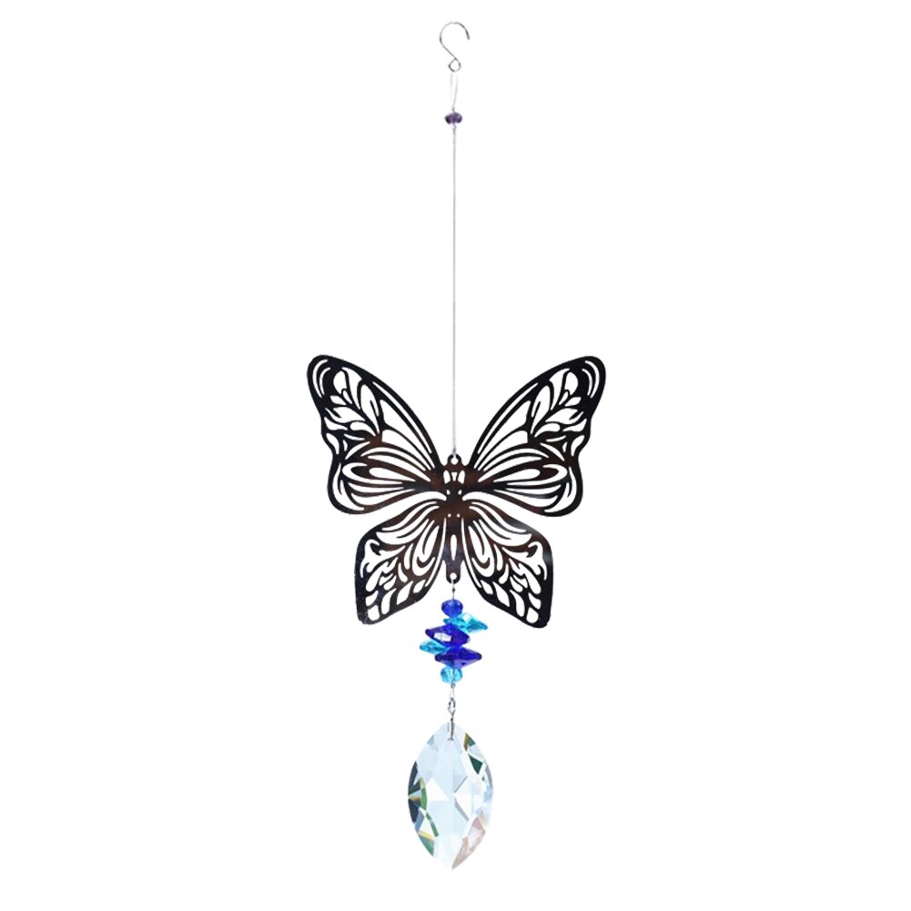 Kristall Sonne Prismen Glas Kronleuchter Solar- Kolibri Eule Windspiele Regenbogen Verfolger Hängen Fänger Vorhang Anhänger Dekoration: schmetterling