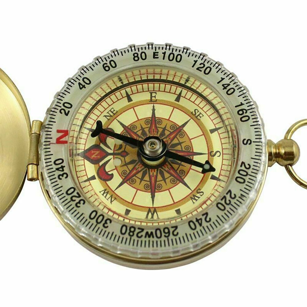 Camping Compass Navigation Hiking Pocket Brass Golden Compass Portable Compass Navigation for Outdoor Activities