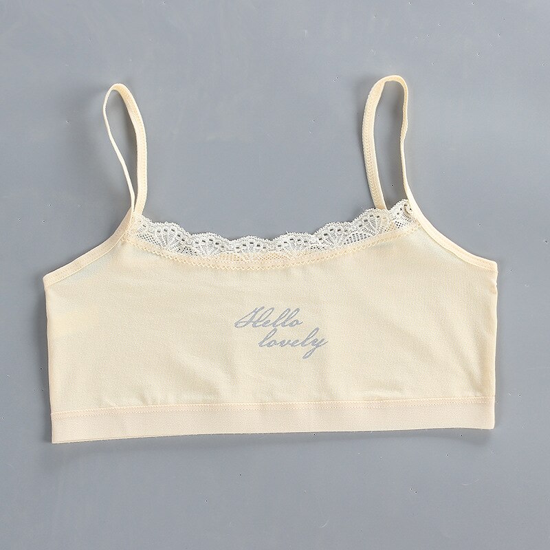 Cotton Girl Bra Development Period 7-14 Years Old Older Children&#39;s Lace Letter Underwear Girls Tube Top Student Training Bra: 5