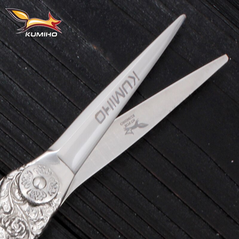 KUMIHO 5,5 zoll haare schneiden schere mit stumpfen klinge spitze Haar schere mit blume griff haar scher