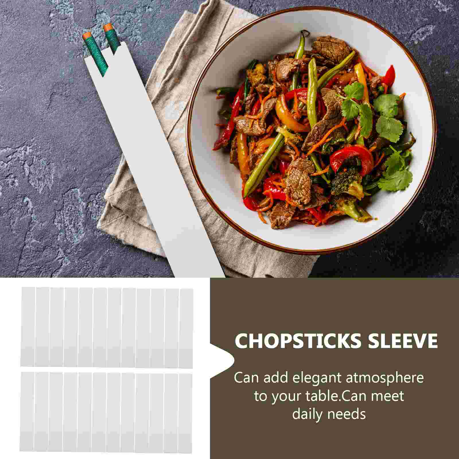 100Pcs Disposable Chopsticks Bags Paper Cutlery Packing Bags Hotel Chopsticks Sleeves