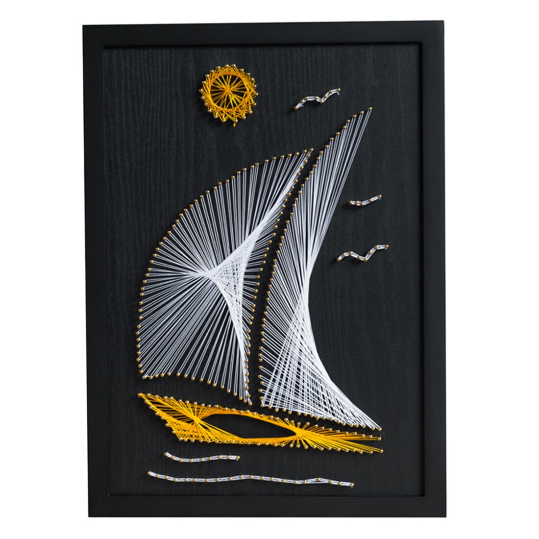 Kit d'art de ficelle de clou bricolage | Ligne de voile unie, Kit d'art de peinture à dessin avec cadre, accessoires de décoration pour la maison,