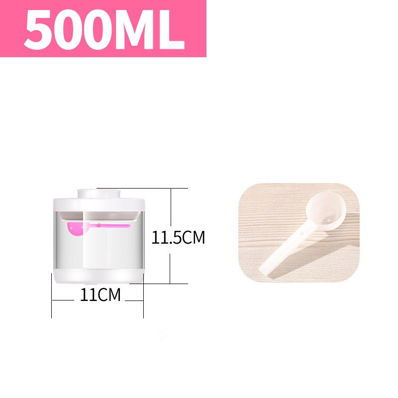 Gennemsigtig presse stil lufttæt mad glas opbevaringsboks korn nødder tank krydderi krukker slik boks køkken sortering mad opbevaring dåser: 500ml