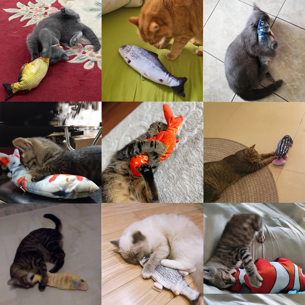 USB Elektrische Ladung Simulation Fisch Katze Spielzeug Fisch Katzenminze Katze Haustier Kauen Biss Interaktive Katze Spielzeug Diskette wedeln
