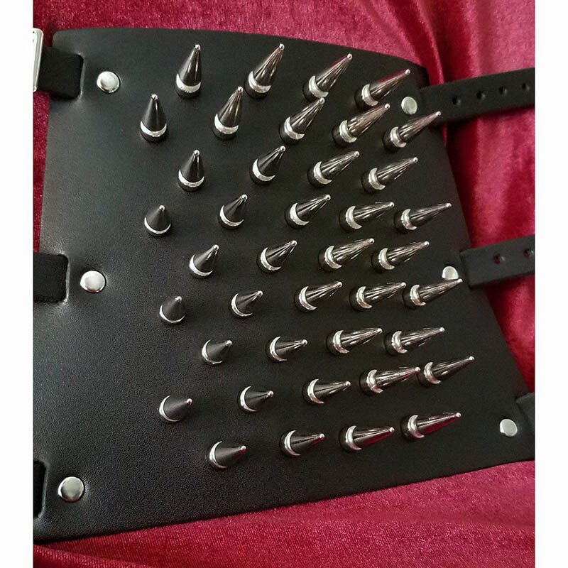 Steampunk Gothic Brutal Spikes Bracer Gauntlet Studded Bracelet Wristband Punk Rivet Spiky Arm Guards Wide Cuff Badass Outfit