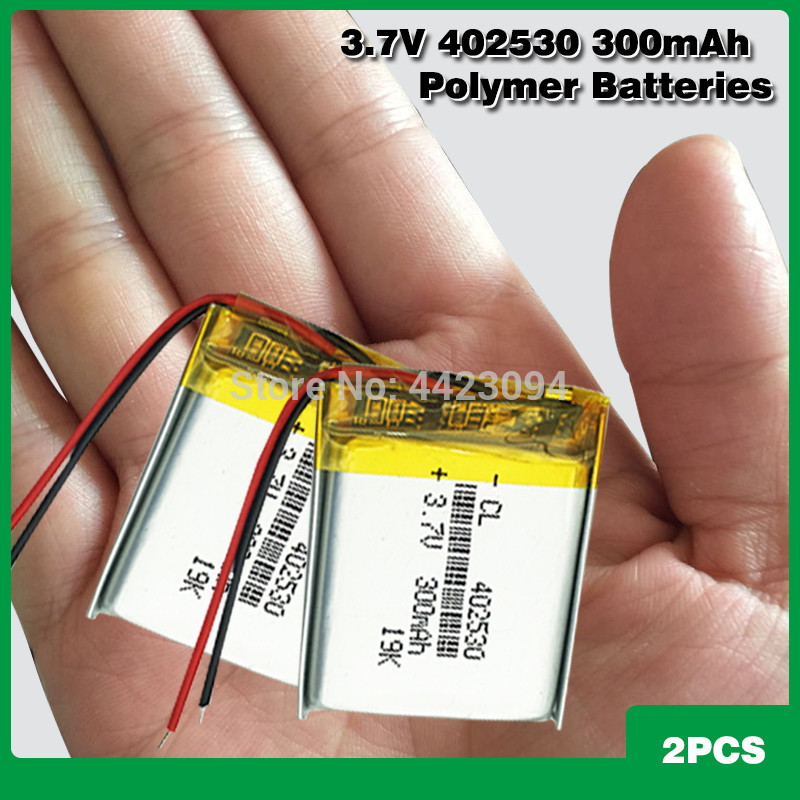 3,7 v 402530 300mAh Lithium-Polymer-Batterie Für Mp3 Mp4 Gps PDA Clever Uhr PSP Radio Lautsprecher Li-Ion Lipo batterie: 2Stck
