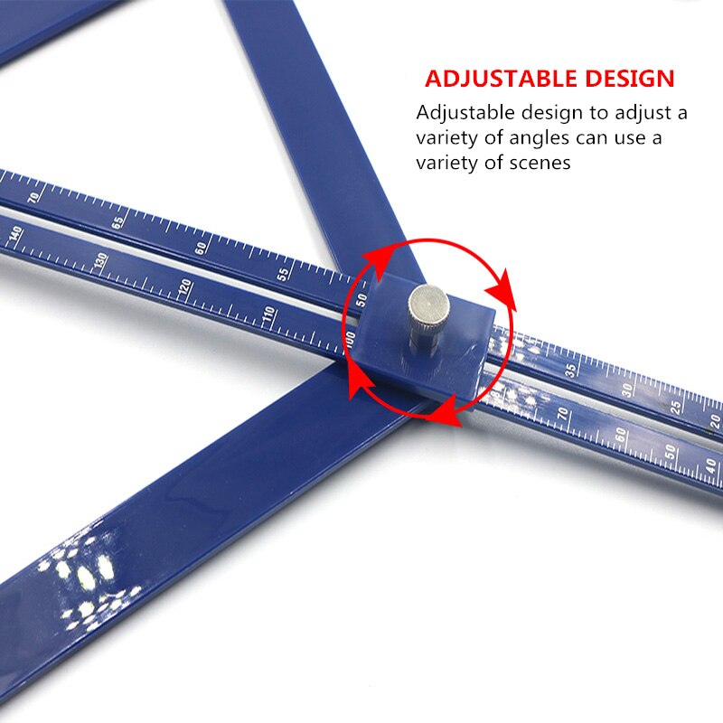 Folding DIY Multi-angle Corner Angle Finder 380mm ABS Protractor Tile Wood Ruler Woodworking Model Craft Angle Square Hardware