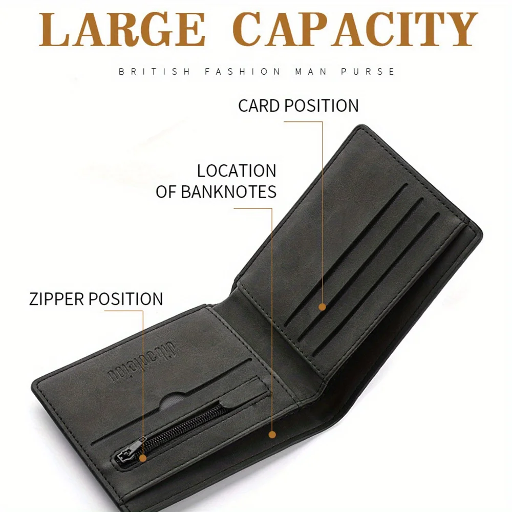 RFID-blockierende, schmale Geldbörse für Unternehmen, kompakte Mini-Geldbörse mit mehreren Kartenfächern, Kartenhalter, Geburtstagsgeschenk, ultradünne Herren-Geldbörse