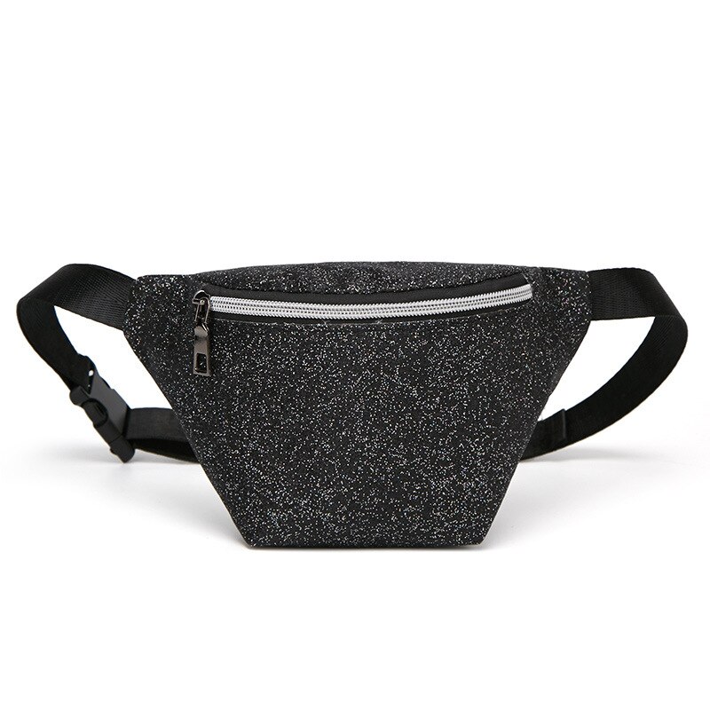 Style Women PU Waist Fanny Pack Belt Bag Chest Pouch Travel Hip Bum Bag Lady Small Purse: Black