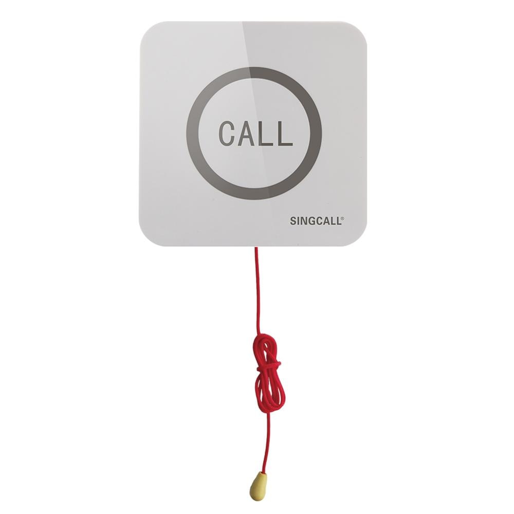 Singcall Wireless Call Bell,Super Grote Tastbaar Waterdichte Knop APE520 Met Trekkoord, Sos Bel Voor Ouderen