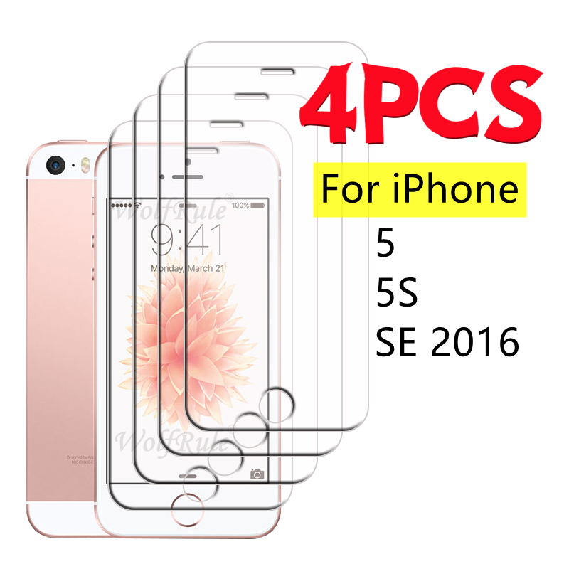 1/2/3/4 pièces pour iPhone 5 verre Apple iPhone 5 5S SE verre trempé 9H Transparent protecteur d'écran iPhone 5