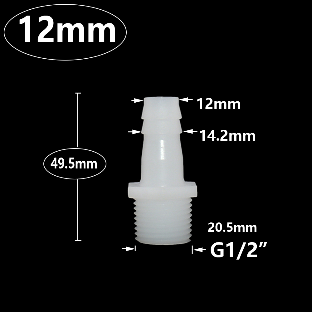Männlich 1I2 Zoll bis 4/6/8/10/12/14/16/18/20 mm Kunststoff Schlauchtülle Anschluss PVC Wasser Rohrverschraubungen Koppler: Blau