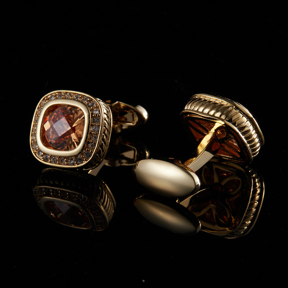 Hochwertige Manschettenknöpfe mit Schildkrötengesicht, Champagner, Kristall, Strass, für Herren, Hemd im französischen Stil, Business, Hochzeit, Bräutigam