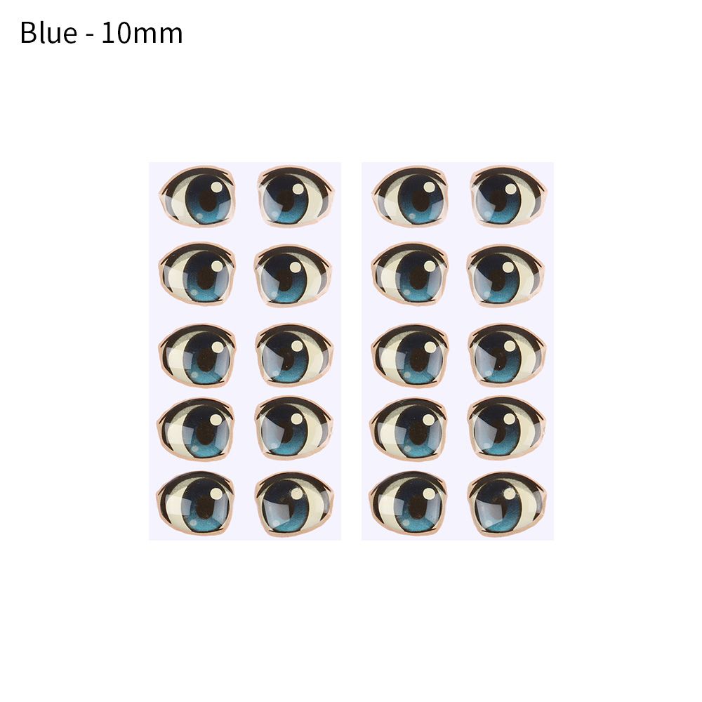 10 Pair Cute Cartoon Eyes Stickers Boy Anime Figurine Doll Face Organ Paster Decals DIY Glass Eye Chips Paper Doll Accessories: Antique Zinc