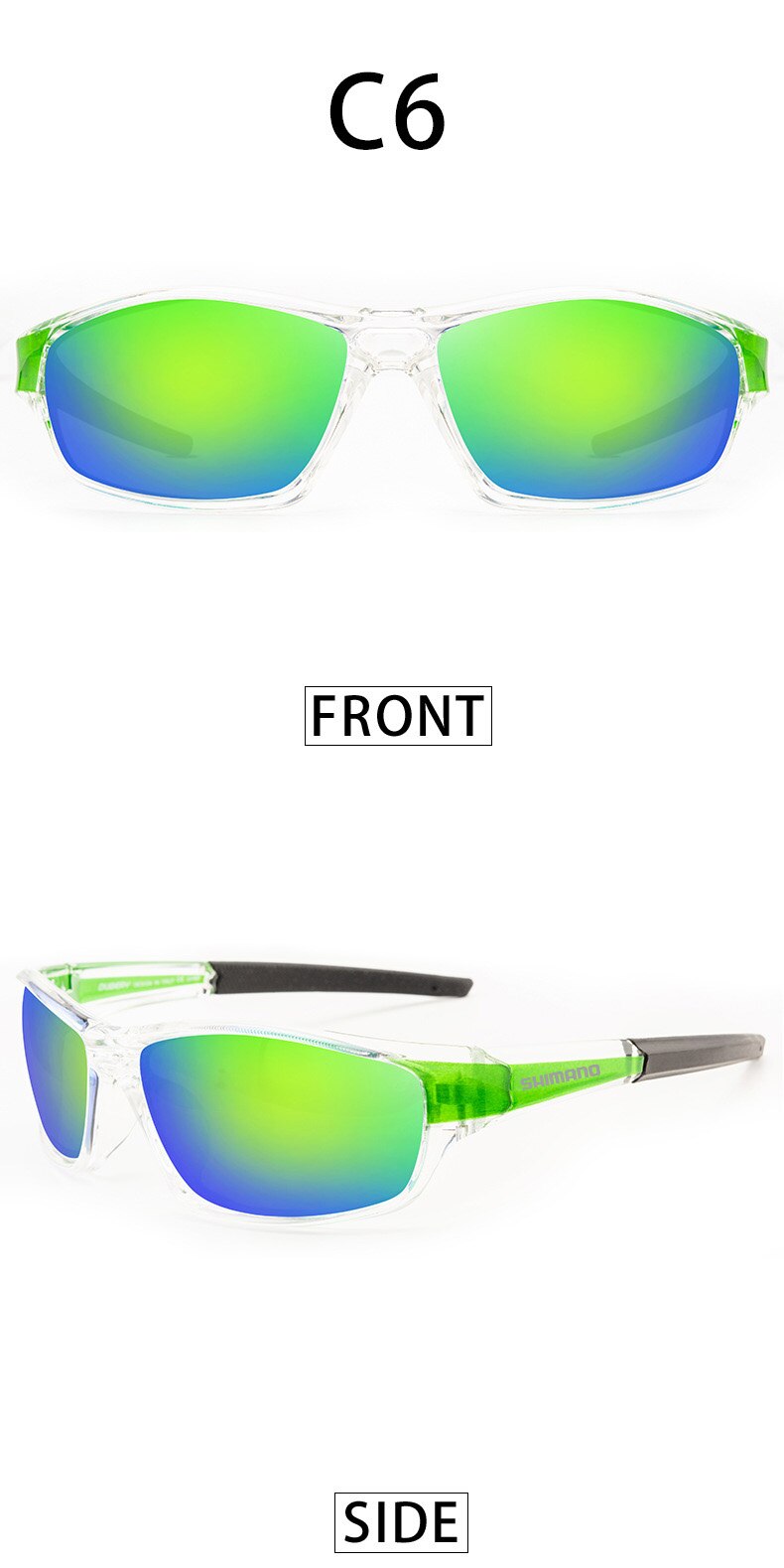 Shimano Vissen Bril Mannen Vrouwen Vissen Zonnebril Bril Camping Wandelen Driving Fietsen Eyewear Sport Zonnebril: C6