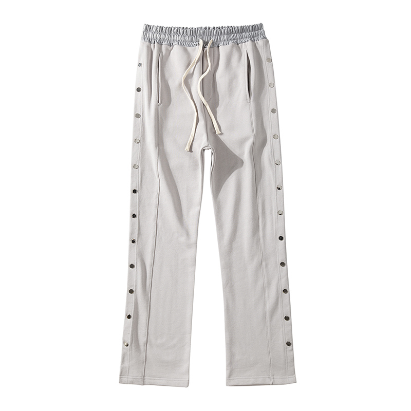 Double bouton latéral survêtement pantalons de survêtement hommes élastique Wasit Streetwear décontracté Hip Hop pantalon large jambe Harajuku Cargo pantalon