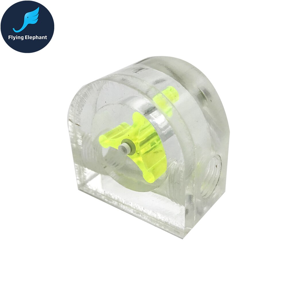 Water Flow Indicator Transparent Acrylic Blue,Green,Red leaf Flow Meter For Computer Cooling G1/4'': Round Green 2