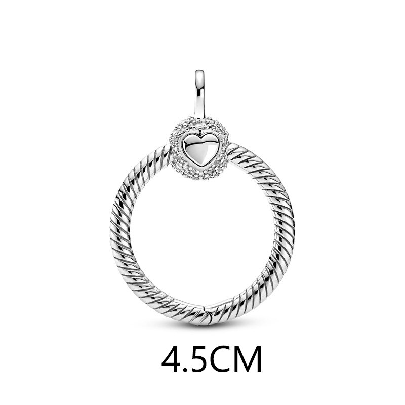 2020 nowy 925 srebro chwile małe Pave O wisiorek Charm fit oryginalny naszyjnik Pandora DIY paciorki biżuteria: PTN006-L 4.5CM