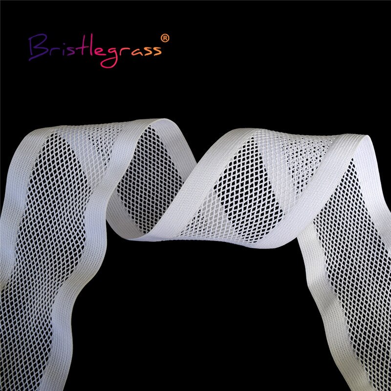 Bristlegrass 1 Yard 2 &quot;50Mm Nylon Mesh Decoratieve Elastische Spandex Rubber Band Tailleband Ondergoed Lingerie Jurk Diy Naaien trim