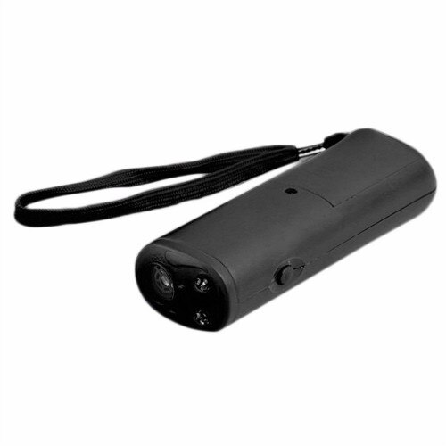 Draagbare Huisdier Hond Repeller Anti Barking Stop Bark Training Device Trainer LED Ultrasone 3 in 1 Anti Barking Zonder Batterij: Black