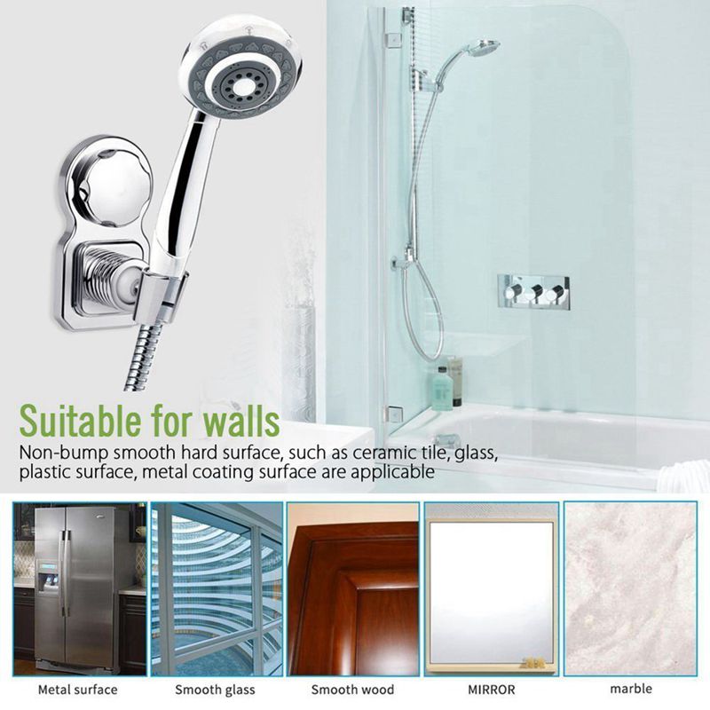 Ventosa al vacío soporte de cabezal de ducha soporte de pared Clip de ducha reutilizable ajustable con disco adhesivo para Baño