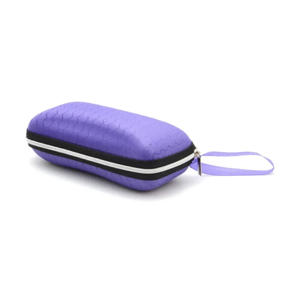 Estuches para gafas, funda para gafas de sol para mujer, caja para gafas con cordón y cremallera, estuches para gafas para hombres: Morado