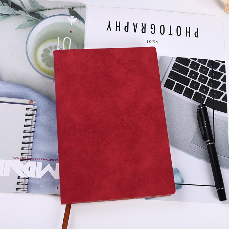 Faux Leather Diary Notebook Thick Paper White Blank Pages Sketchbook A5 Office Notepad Vintage Note Book Agenda Soft Cover