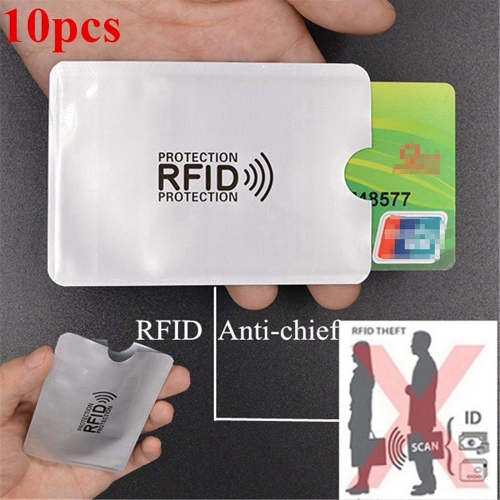 10pz sacchetto di schermatura foglio di alluminio anti-smagnetizzazione della copertura della carta di RFID NFC carta di credito anti-furto pennello ID carta di protezione