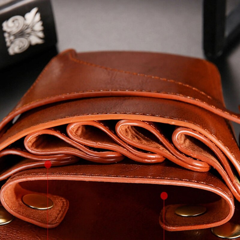 Draagbare Pu Lederen Schaar Tas Met Riem Haar Stylist Pocket Kappers Tool Pouch Voor Kappers