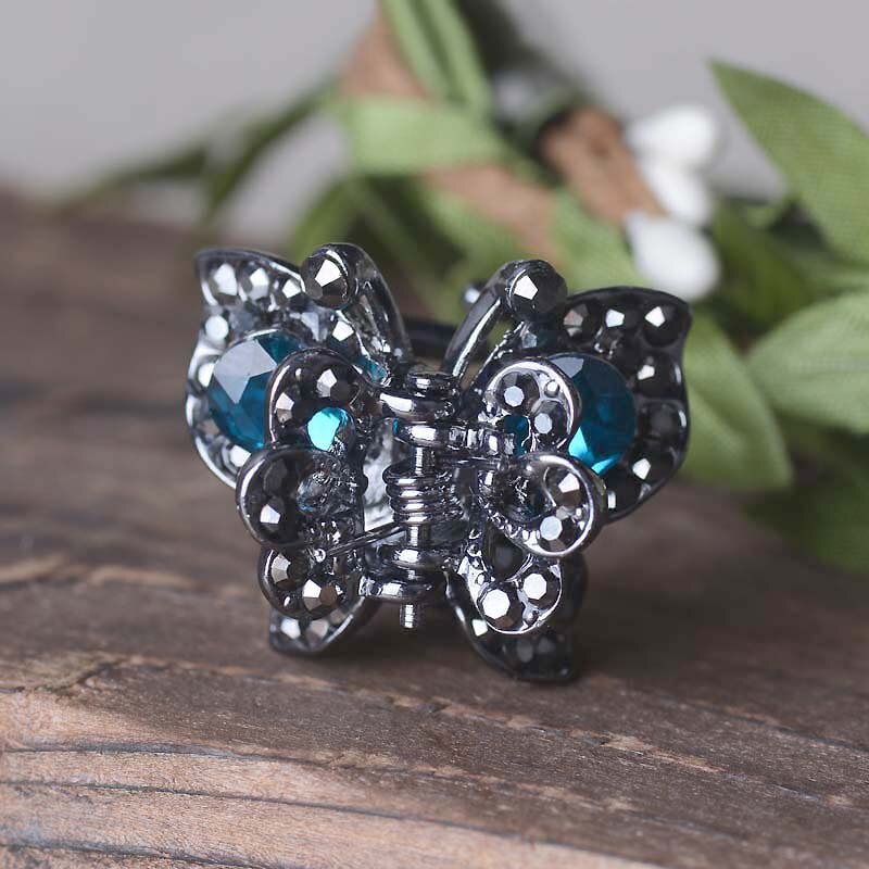 Retro Small Butterfly Gun Black Plating Hair Claw Clip Women Mini Metal Hair Clip Hair Accessories Jewelry