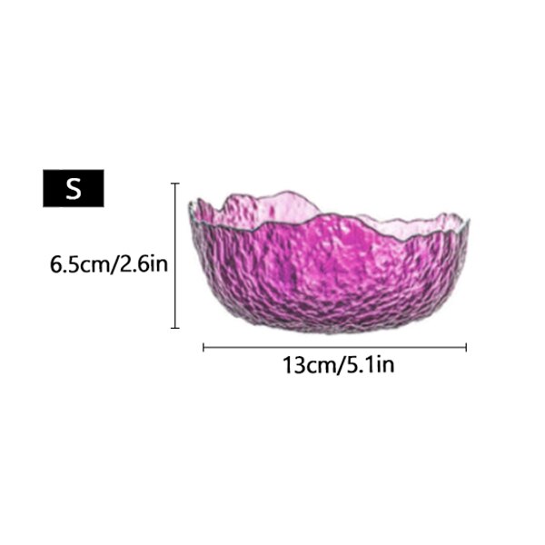 Glass Salad Bowl Tableware Fruit Vegetables Bowl Irregular Shape Phnom Penh Glass Bowl Kitchen Dinnerware: 13