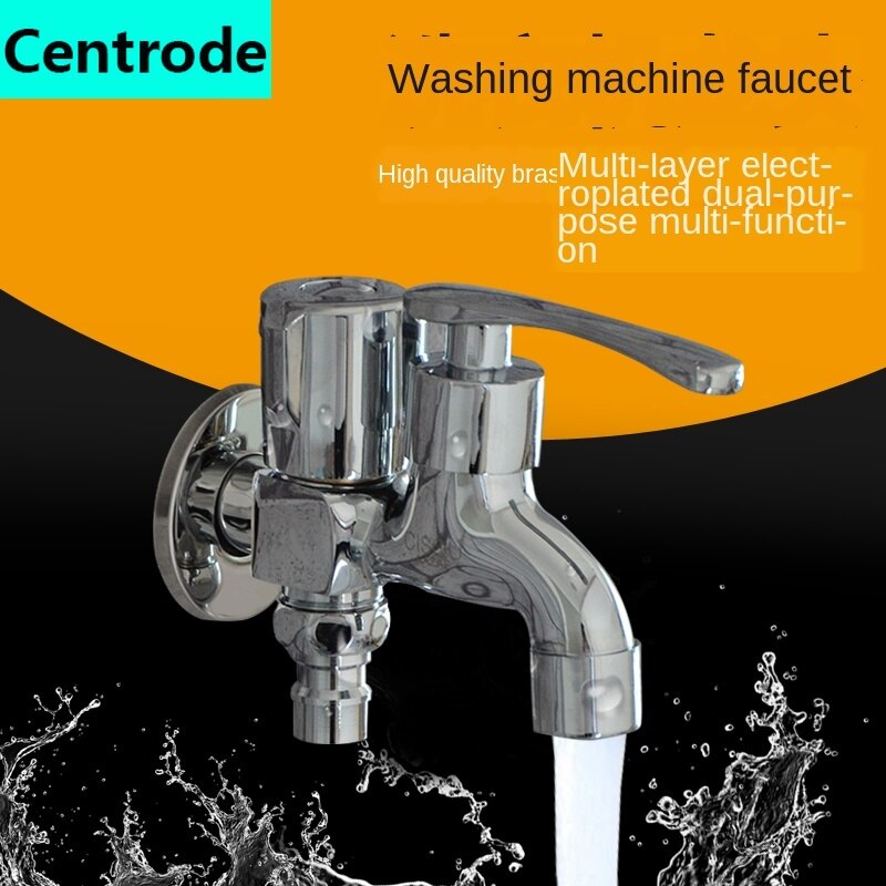Water-tap Dual-use washing machine faucet mop pool one in and two out multifunctional single cold water nozzle