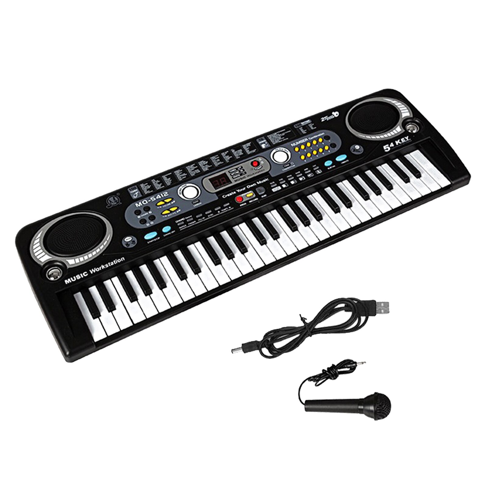 Draagbare Keyboard Piano 61 Toetsen Digital Music Key Board Met Microfoon Usb Type