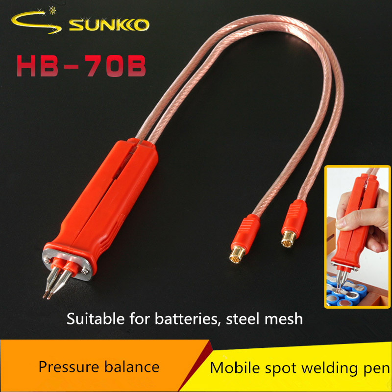 SUNKKO HB-70B Adjustable Spot Welding Pen Pure Copper Wire Battery Welding For 18650 Lithium Battery Production DIY Pulse