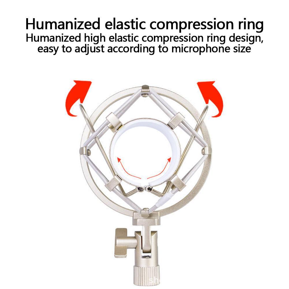 1Pcs Metal Microphone Shock Mount Locking Knob Reduce Noise Broadcast Clip Studio Recording Mic Holder Accessories
