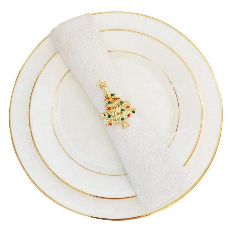 6Pcs Christmas Napkin Button Napkin Ring Napkin Ring Cloth Ring Diamond Christmas Napkin Rings