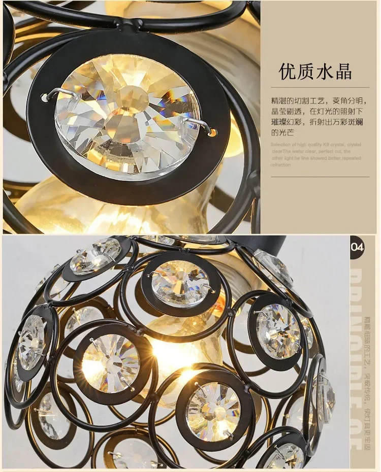 Levering van restaurantkroonluchter Kristallen lamp Eenvoudige enkele kop Entreehal Plafondlampen Hotel Garderobe Bar Decoratieve lampen