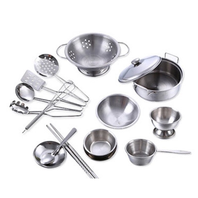 Spielen Haus Spielzeug Super Anti-Herbst Edelstahl Junge und Mädchen Spielzeug Kinder Spielen Haus Küche Spielzeug 16 Stück set